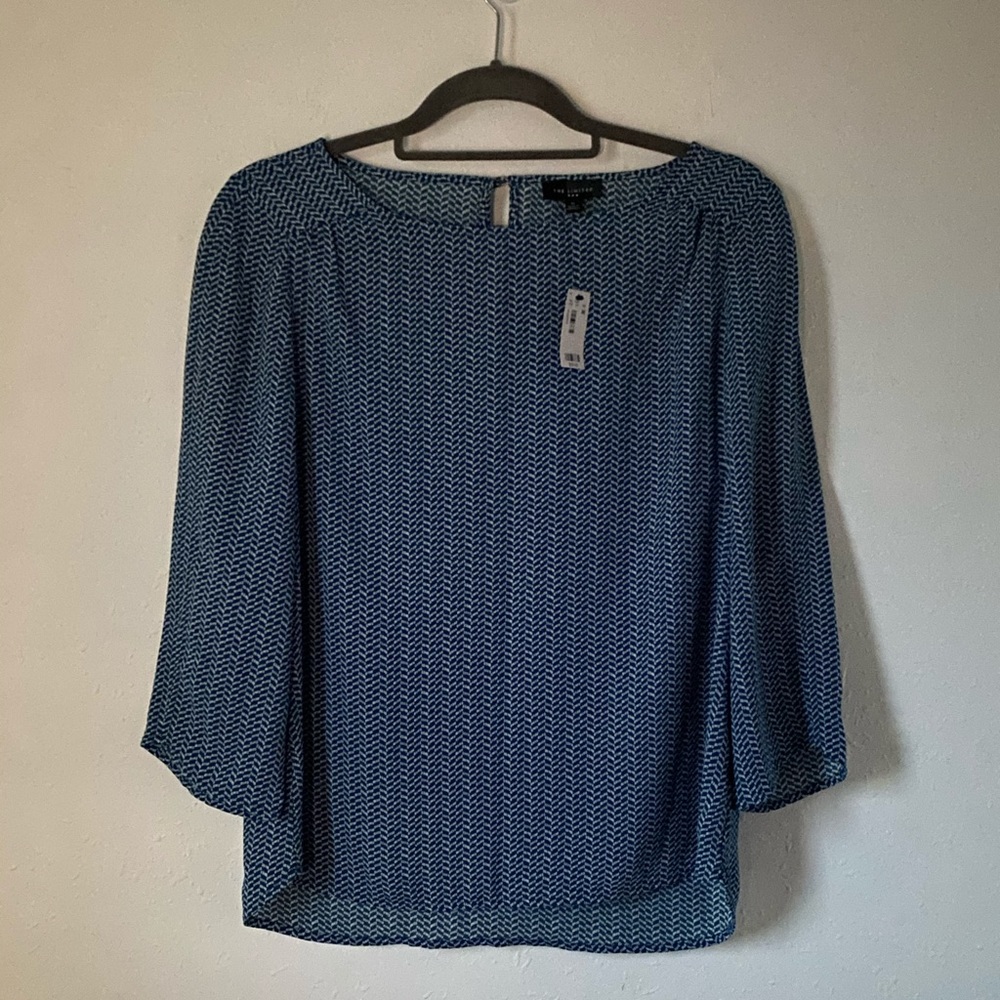 Blue printed top
